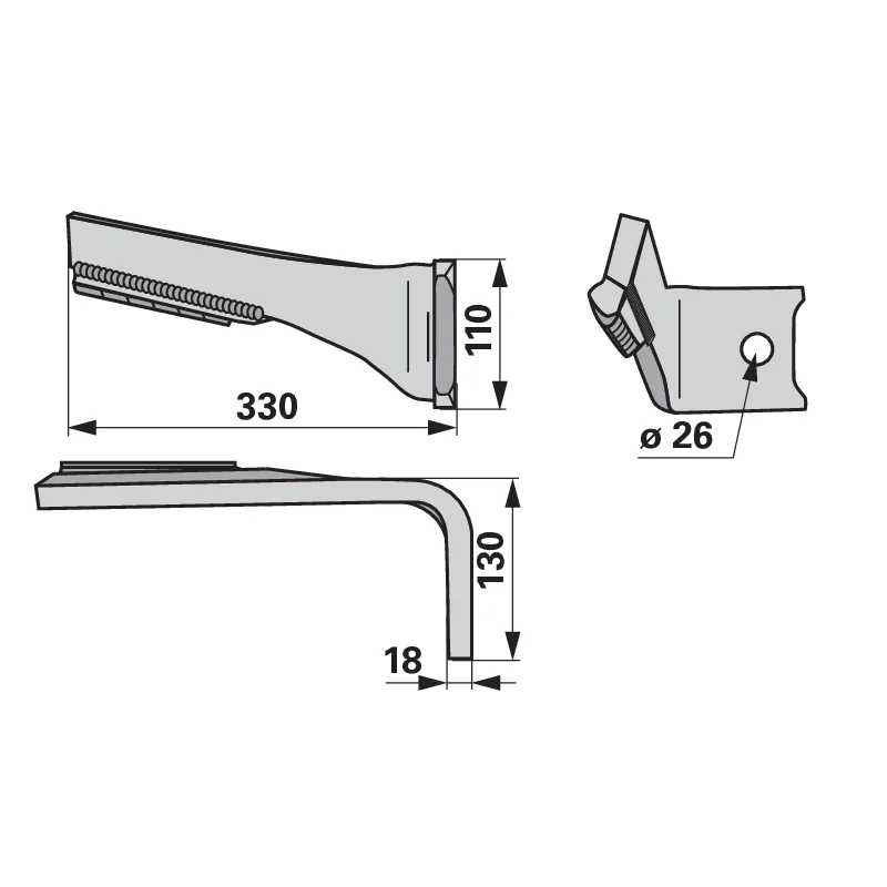 Agricarb - DPO0220-LTD - Dente dell'erpice rotante