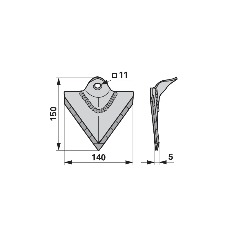 Agricarb - MDBO02140 - Vomere per sarchiatrice