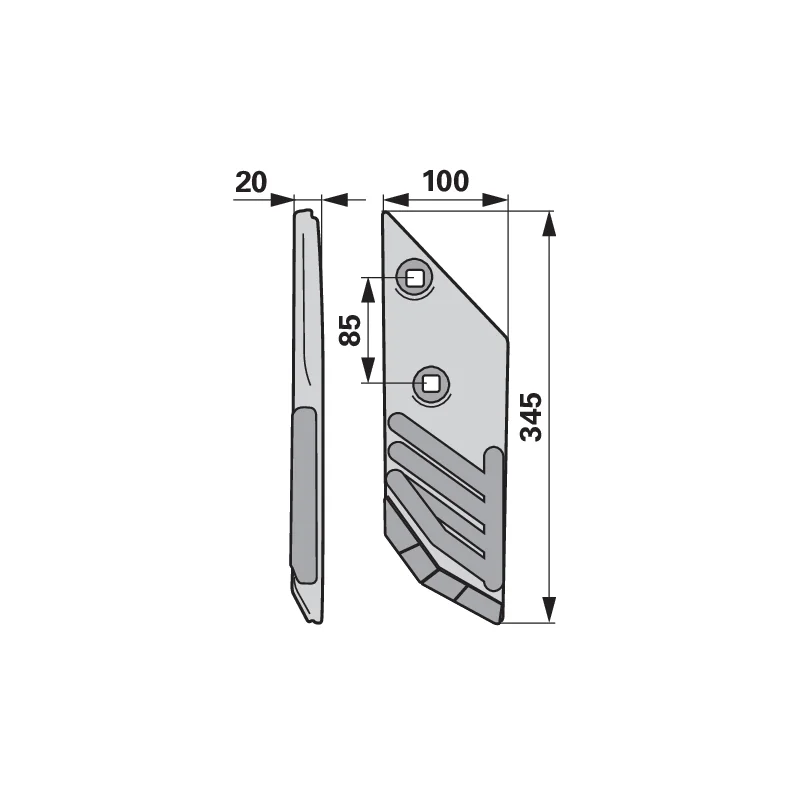 Agricarb - PBL4156N-HRD - Punta del vomere