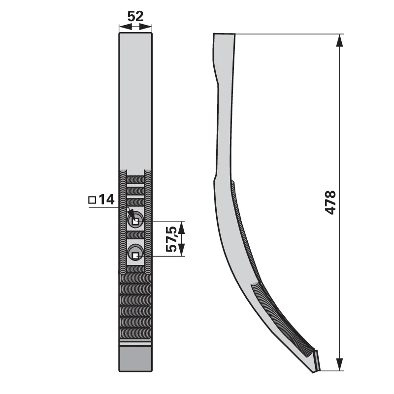 Agricarb - SCH2217-R - Punta del vomere