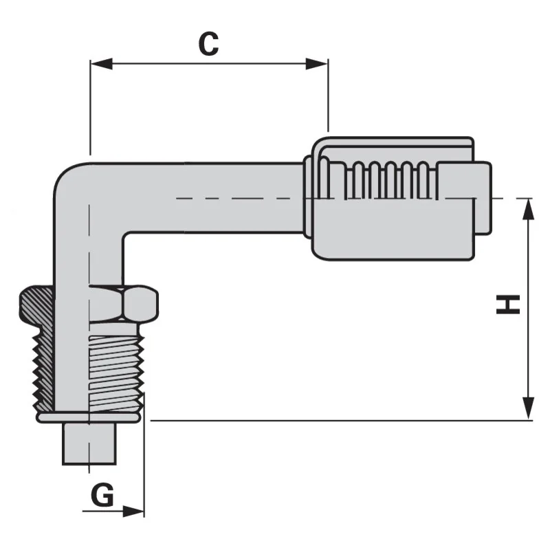 Burgaflex - 52214-10-10S - Perno filettato KL ORS, 90°, DN12, 7/8-18