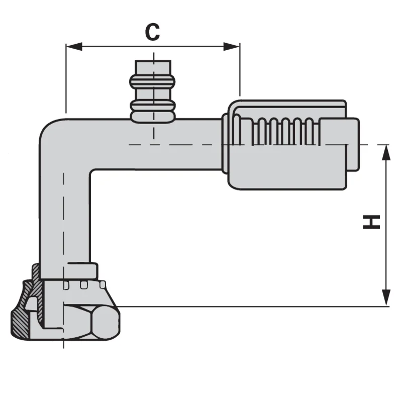 Burgaflex - 52719-10-12LPS - Cono di tenuta KL KOM, FVND, 90°, DN16, 7/8-14