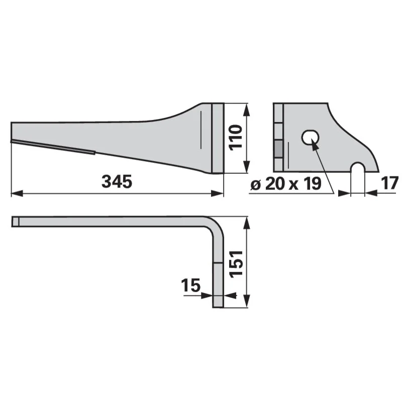 IQparts - KZ400005D - Dente dell'erpice rotante