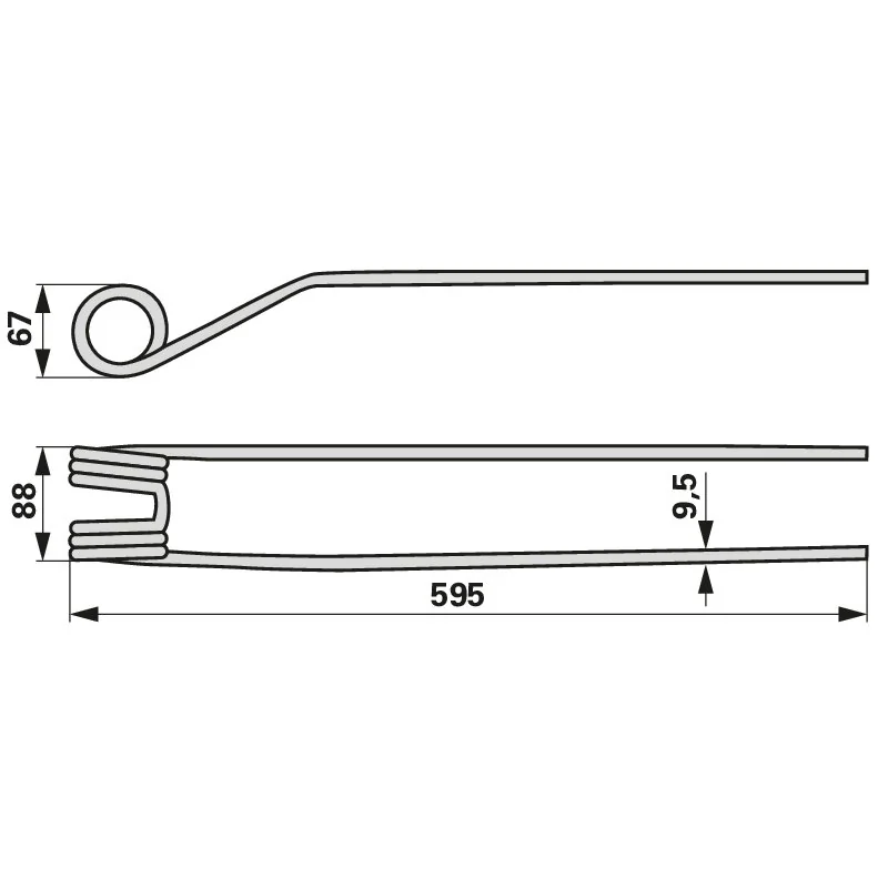 Pöttinger - 00+436.045 - Dente del ranghinatore rotante