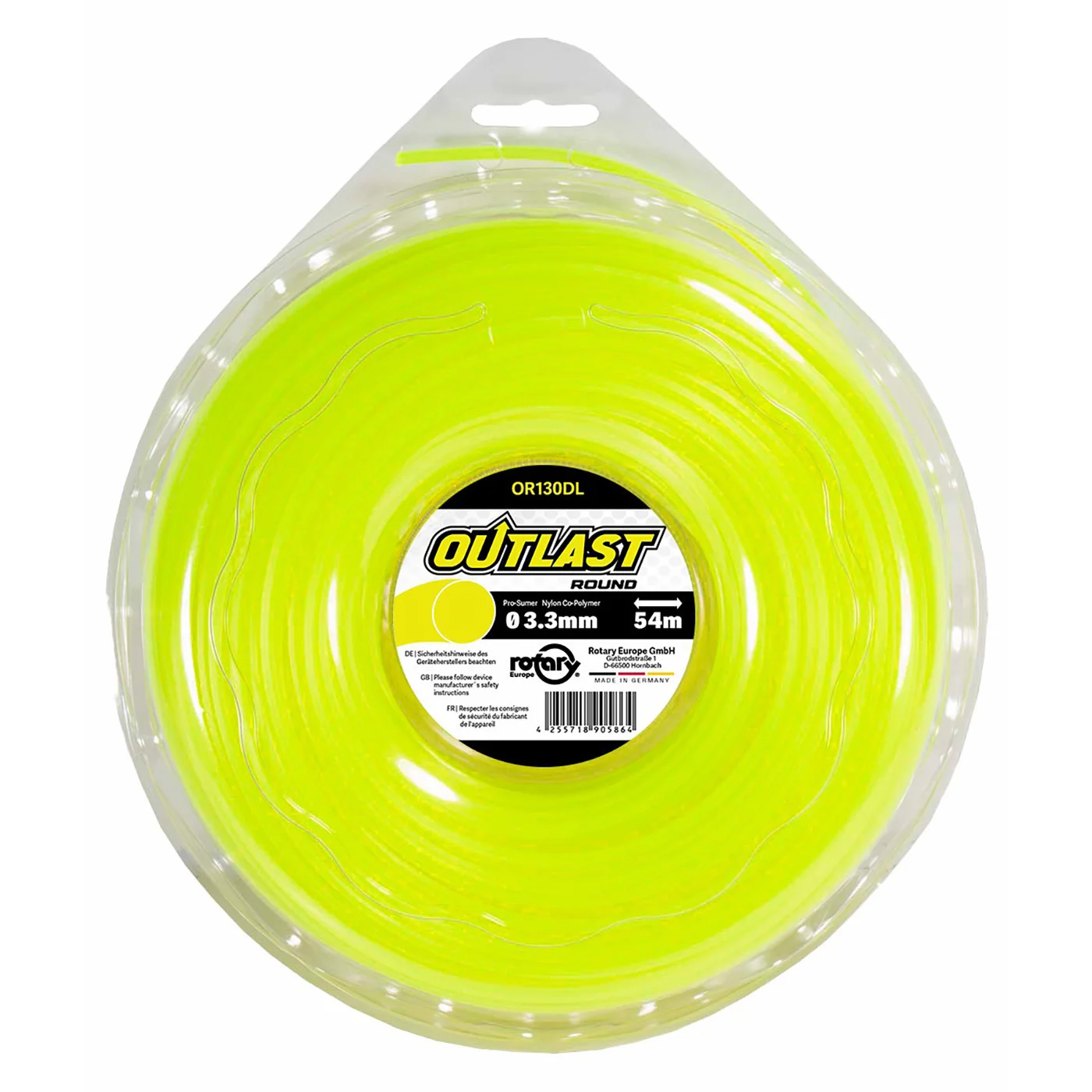 Rotary - 130DL12 - Linea rotonda gialla .130 pollici/3,3 mm 54 m Outlast