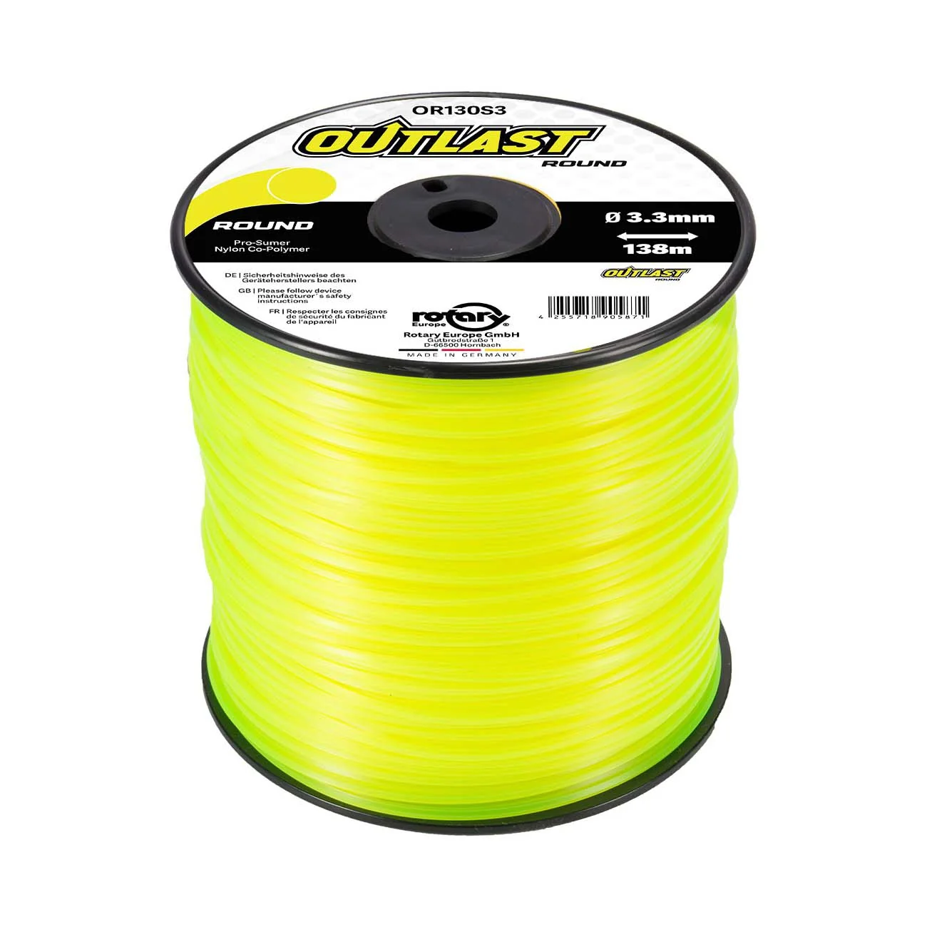 Rotary - 130S39 - Linea rotonda gialla .130 pollici/3,3 mm 138 m Outlast