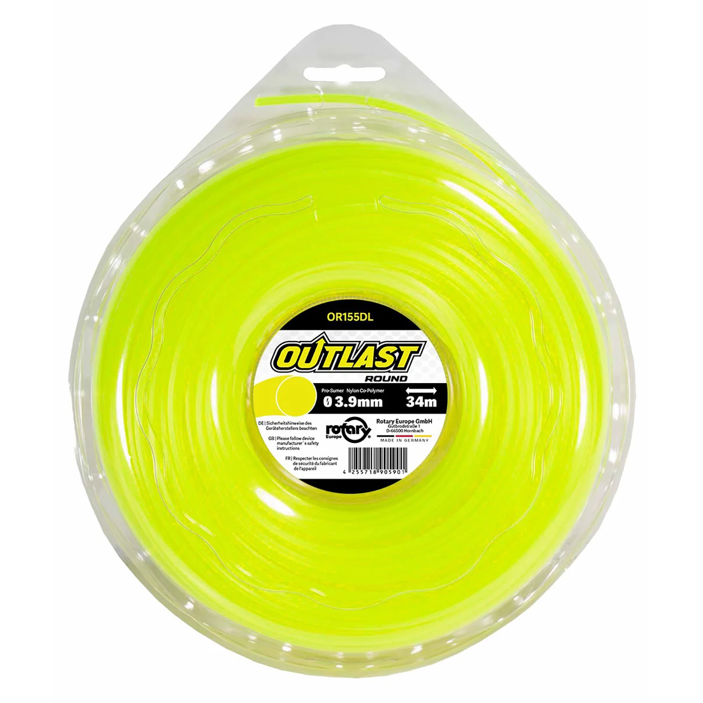 Rotary - 155DL12 - Linea rotonda gialla .155 pollici/3,9MM 34M Outlast