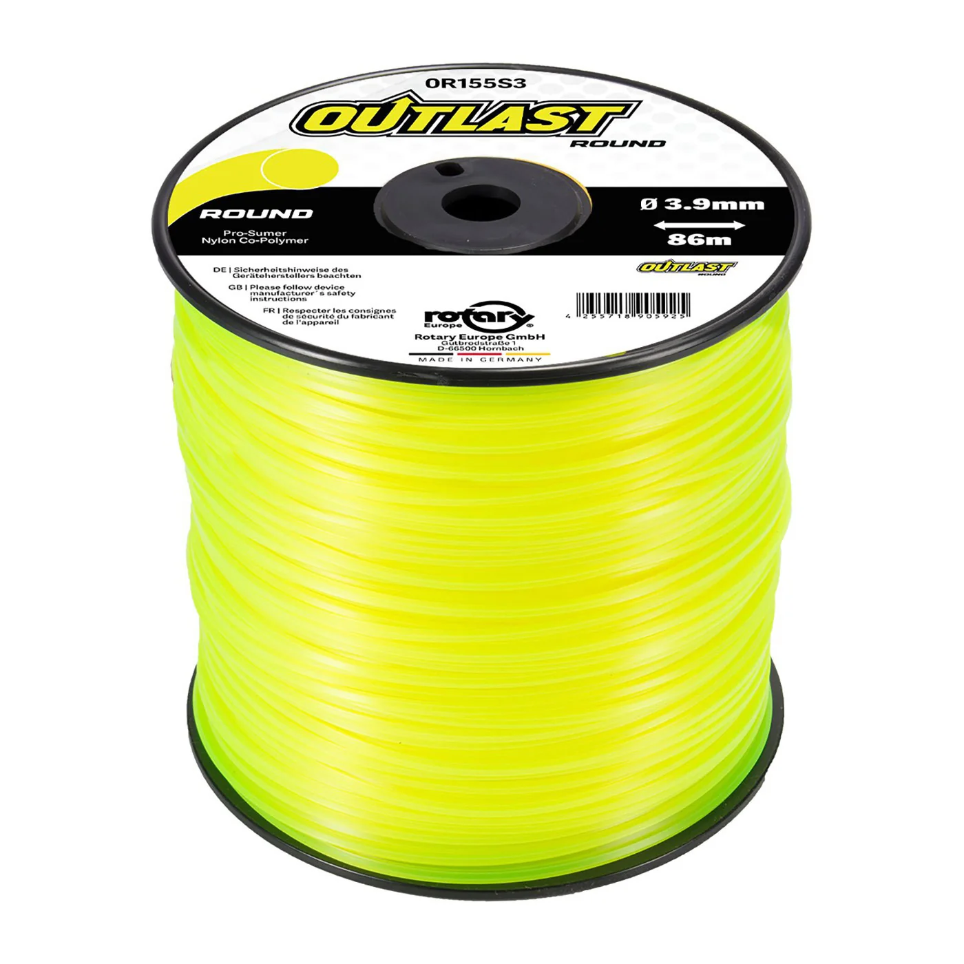 Rotary - 155S39 - Linea rotonda gialla .155 pollici/3,9MM 86M Outlast