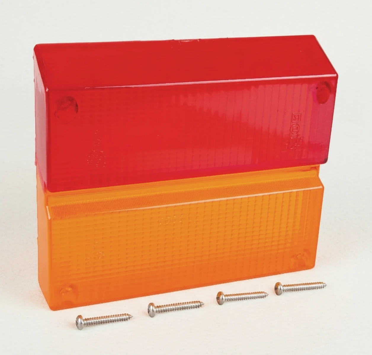 Kramp-02285200 - Light lens, red/amber, rectangular rear/right Cobo