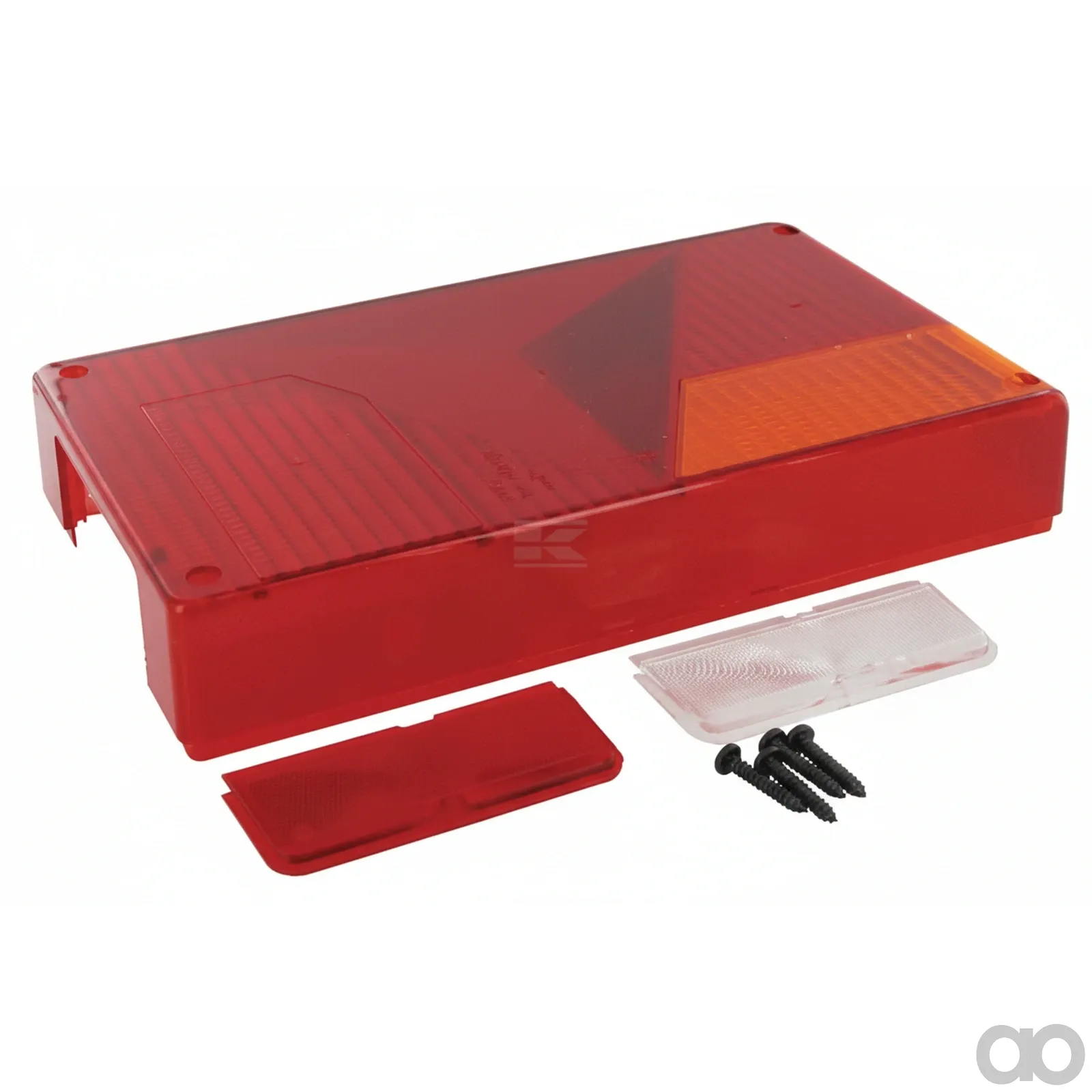 Kramp-190063110 - Light lens, red/transparent/amber, rectangular 238x138mm rear/left Jokon