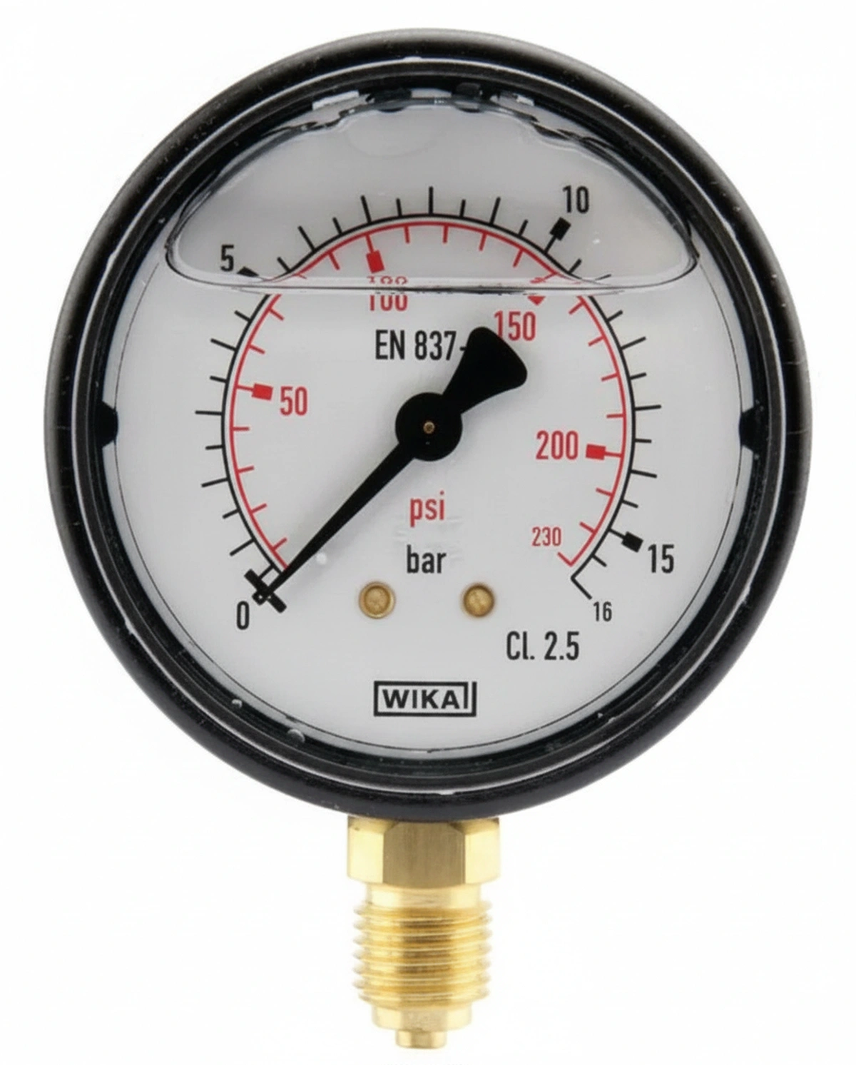 Kramp-ma6316l04plgf - Pressure gauge Ø63 0–16bar 1/4" bottom