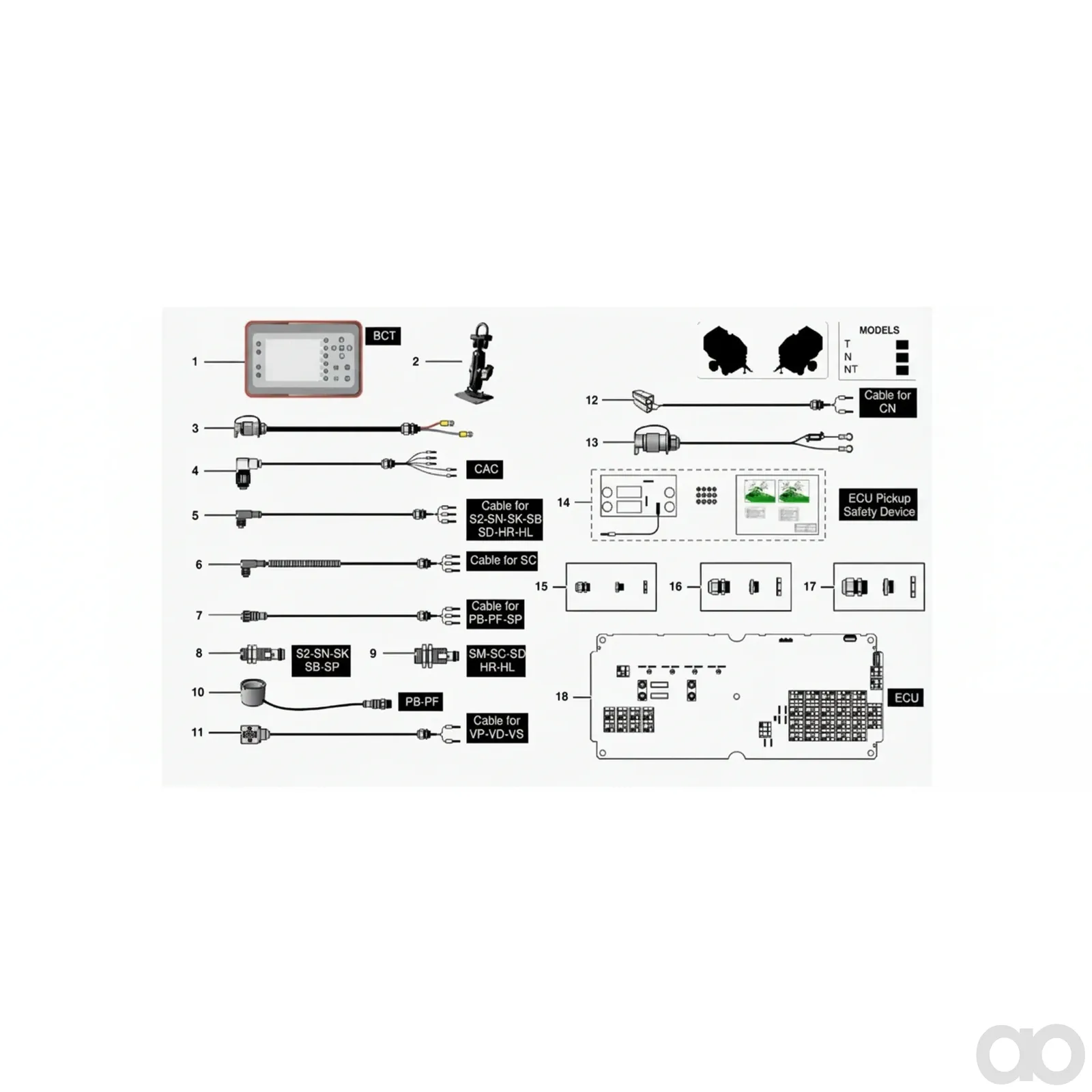 Kverneland - MT00000726 - Set 10x Fermo M25 + Vite + Tappo