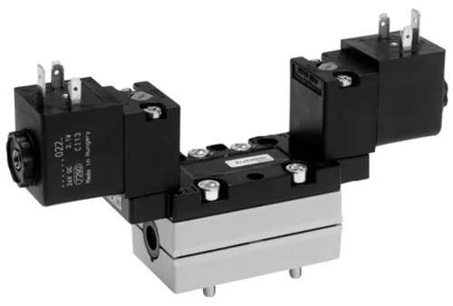 Aventics - R402003718 - Valvola 2x 3/2 vie, Serie 581, Tipo V581-3/2CC-230AC-I1-2CNO-LBX-AA-X-S-T0