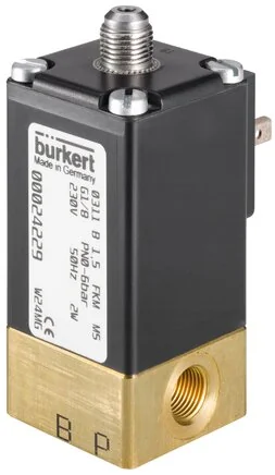 Burkert - 0312-C-02,0-FF-PA-FB01-012/DC--147576 - Elettrovalvola 3/2 vie, azionamento diretto