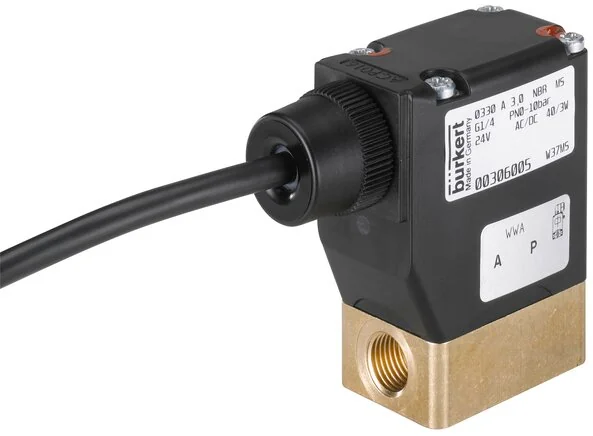 Burkert - 0330-F-04,0-BB-MS-GM82-024/UC--353626 - Elettrovalvola 3/2 vie Ex, azionamento diretto
