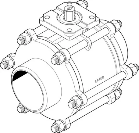 Festo - VZBA-4"-WW-63-T-22-F10-V4V4T-1686705 - Valvola a sfera