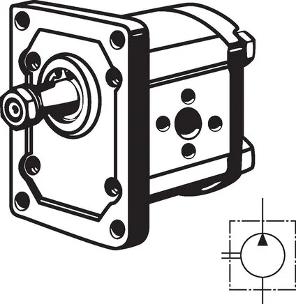 Rexroth - Non Original - 0 510 325 008 - Pompa a ingranaggi 5.5 ccm, flangia Plessey, rotazione destra
