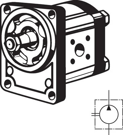Rexroth - Non Original - 0 510 525 009 - Pompa a ingranaggi 11 ccm, flangia Bosch, rotazione destra