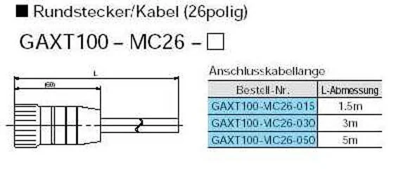 SMC - AXT100-MC26-030 - Connettore tondo / cavo