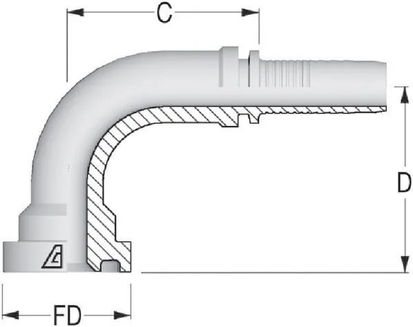 Alfagomma - SFSNS322090 - Inserto NS-DN32 con flangia