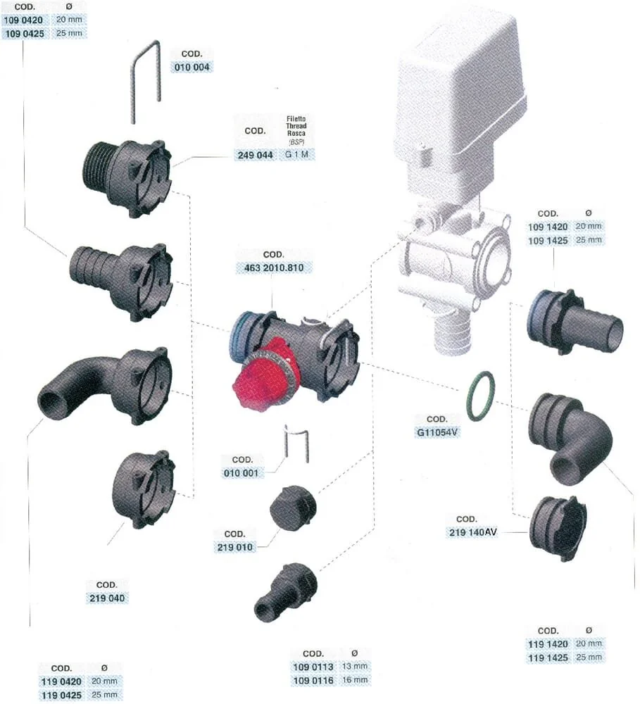 Arag - 1190430 - Raccordo per tubo 90° 30mm con connessione femmina T4