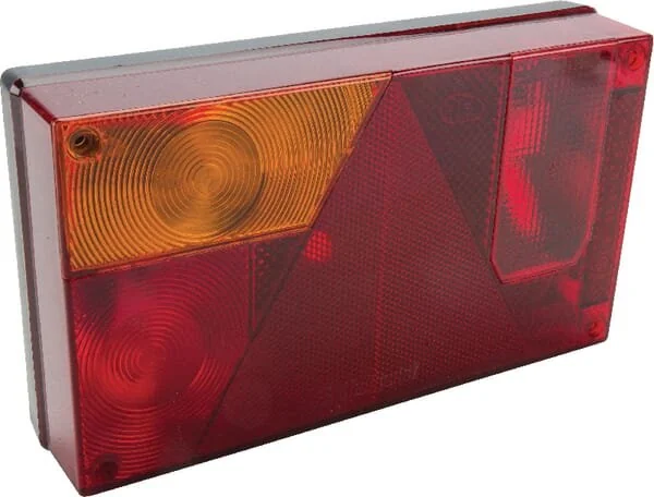 Aspöck - 245000157 - Luce posteriore sinistra rettangolare, rosso/ambra, montaggio a bullone, Multipoint