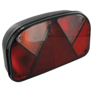Aspöck - 247000157 - Luce posteriore LH rettangolare, rosso/trasparente, con fissaggio a bullone, 240x52mm, Multipoint II