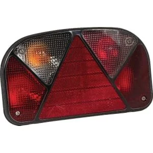 Aspöck - 247000507 - Luce posteriore LH rettangolare, rosso/trasparente, con fissaggio a bullone, 240x52mm, Bayonet 5-Pin, Multipoint II