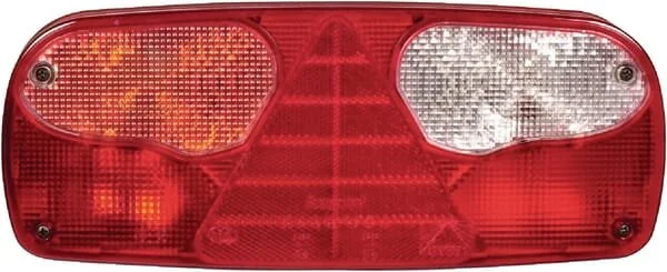 Aspöck - 252201007 - Luce posteriore LH rettangolare, rosso/trasparente/ambra, con fissaggio a bullone, Ecopoint I