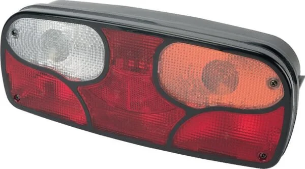 Aspöck - 252400507 - Faro posteriore DX rettangolare, rosso/trasparente/ambra, avvitabile, Ecopoint I