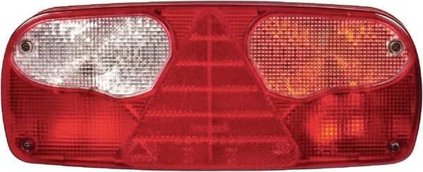 Aspöck - 252600007 - Faro posteriore DX rettangolare, rosso/trasparente/ambra, avvitabile, Ecopoint I