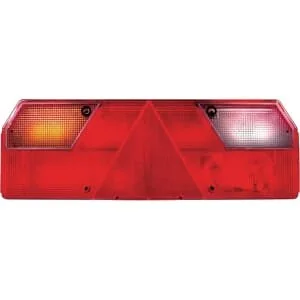 Aspöck - 255000507 - Luce posteriore LH rettangolare, rosso/trasparente/ambra, con fissaggio a bullone, Bayonet 7-Pin, Europoint