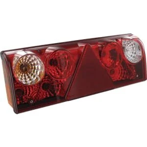 Aspöck - 256000507 - Luce posteriore LH rettangolare, trasparente/rosso, con fissaggio a bullone, Europoint II