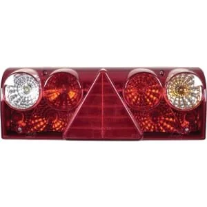 Aspöck - 256400507 - Faro posteriore DX rettangolare, trasparente/rosso, avvitabile, Europoint II