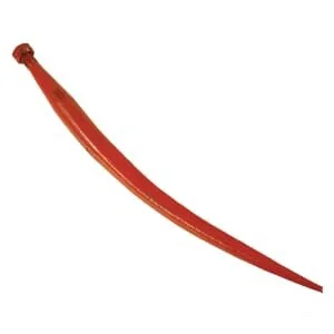 Battista Porteri - FT45 - Dente della pala, curvato, sezione quadrata 37x600mm, punta appuntita con dado Mm, rosso