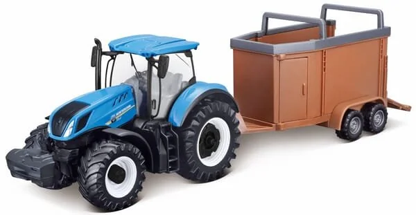Bburago - 1831656 - New Holland T7.315 con rimorchio per bestiame