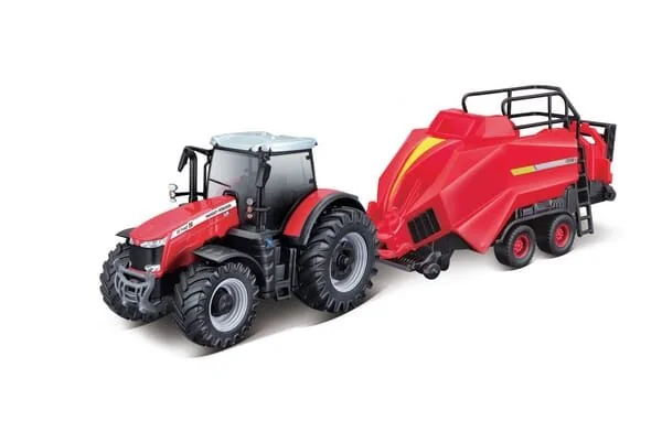 Bburago - 1831667 - Massey Ferguson 8740S con rotopressa