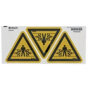 Brady - WB250249 - Adesivo segnale di avvertimento incastrato 100x100mm