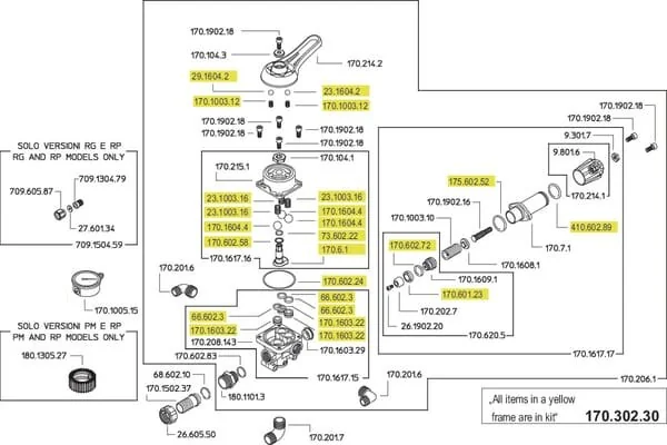 Braglia - 17030230 - Set guarnizioni per 1702068 (M170)