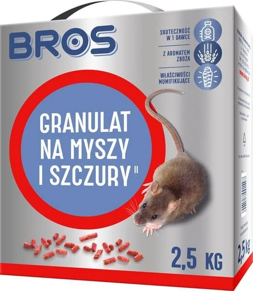 Bros - 1594010250 - Granulato contro topi e ratti, 2,5kg