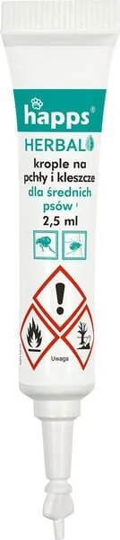 Bros - 15941613 - HAPPS Gocce erboristiche repellenti per insetti per cani di taglia media, 10-20kg