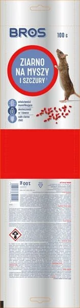 Bros - 15941957 - Cereali esca topicida e ratticida, 1kg - 5 x Doypack 200g