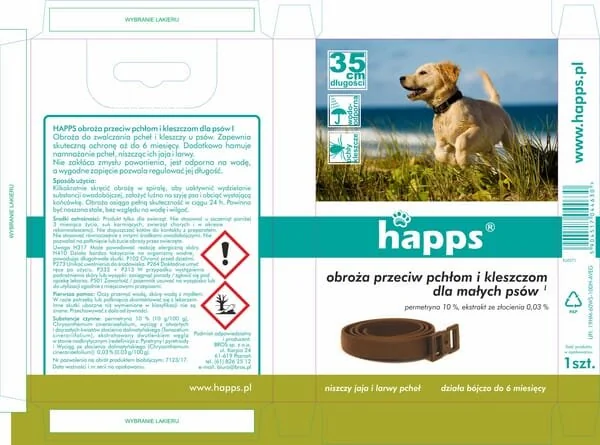 Bros - 1594411 - HAPPS Collare antiparassitario per cani di piccola taglia