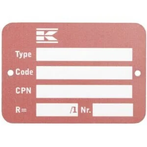 Comer - PD9TP - Targhetta di identificazione KV/SOM Planetair
