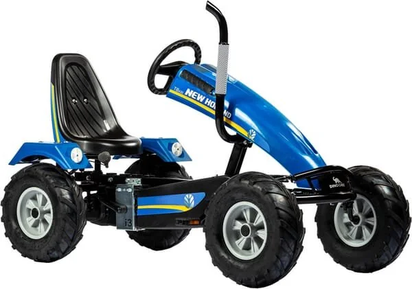 Dino Cars - 66910BF3 - Go-Kart, New Holland, blu/giallo/nero, dall'età di 5 anni, con ruota libera, Track BF3 By