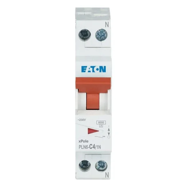 Eaton - PLN6C41N - Interruttore automatico in miniatura 4A,1P+N,C
