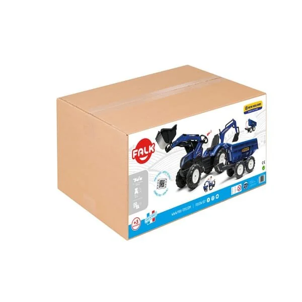 Falk - 3090W - Terna New Holland con escavatore e rimorchio ribaltabile maxi