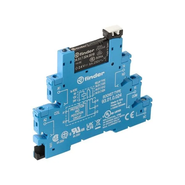 Finder - 385100240060 - Relè interfaccia modulo (EMR) a vite 6.2mm 1CO 6A/ UC/AgNi