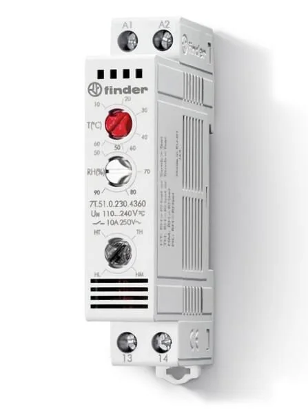 Finder - 7T5102304360 - Termo+igrostato a pannello 1M AC/DC