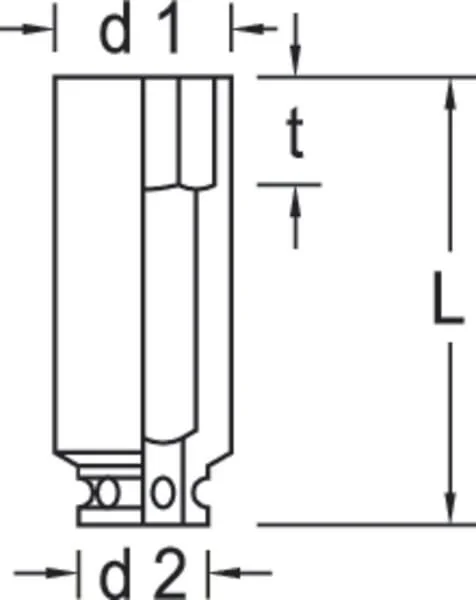 Gedore - K19L21 - Bussola ad impatto 1/2 inches-21mm L